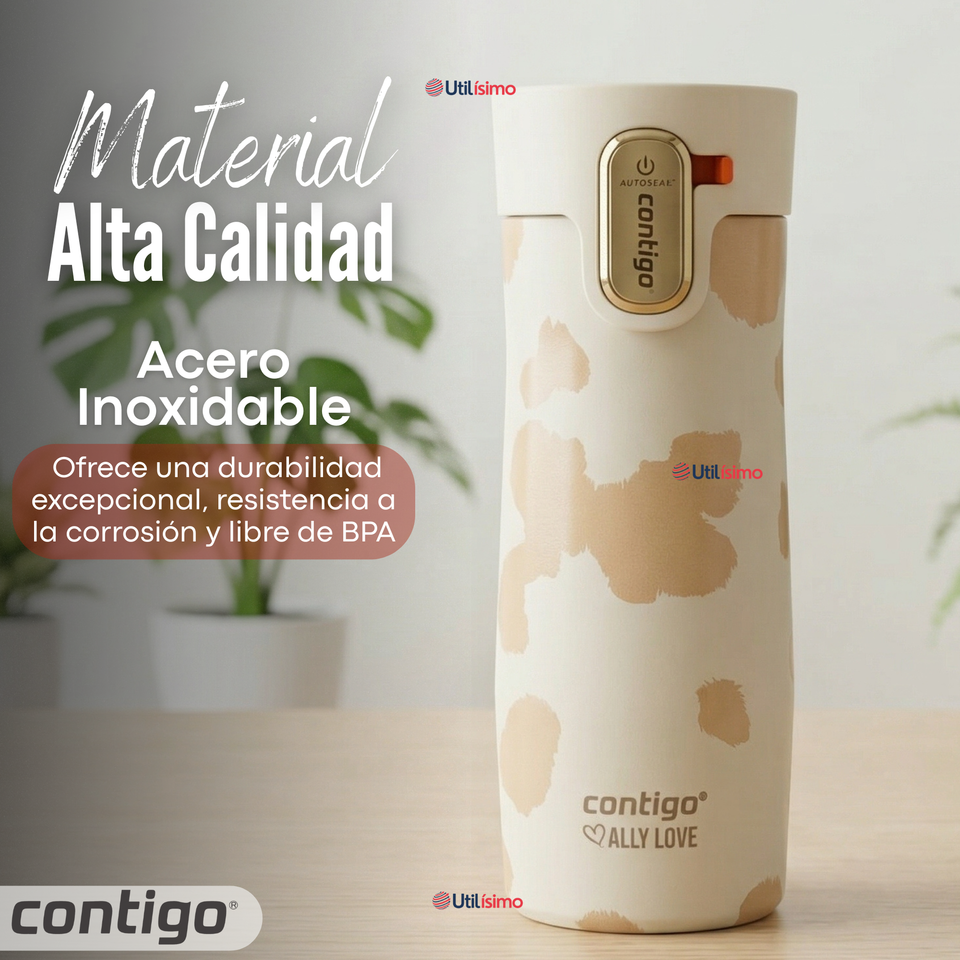 Vaso Térmico Contigo 473ml West Loop 3.0 Ally Love Acero Inoxidable Oatmilk
