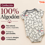 Pack 4 Bodys Manga Corta 100% Algodón Tedmimak Bebé Niño Bear