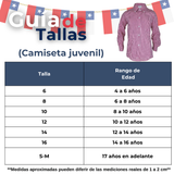 Camisa Huaso Cuadrillé Algodón Niño Juvenil Color Rojo