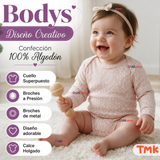 Pack 4 Bodys Manga Larga %100 Algodón Tedmimak Niña Little Violet