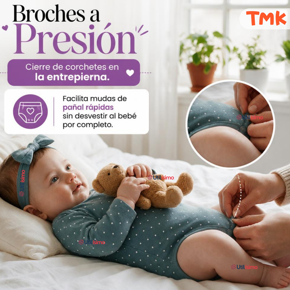 Pack 4 Bodys Manga Larga %100 Algodón Tedmimak Niña Little Violet