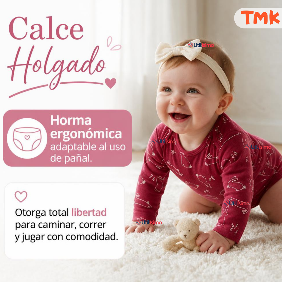 Pack 4 Bodys Manga Larga %100 Algodón Tedmimak Niña Baby Pink