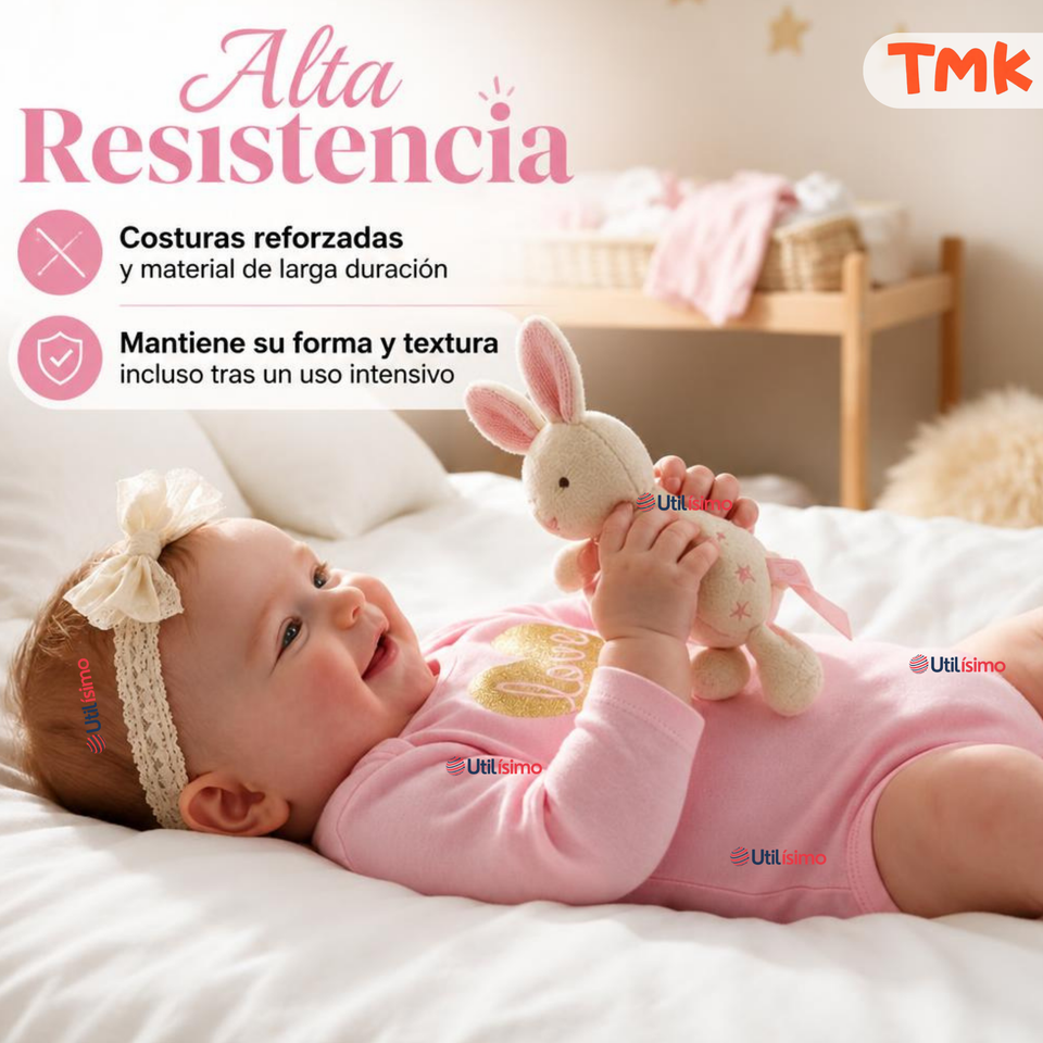 Pack 4 Bodys Manga Larga %100 Algodón Tedmimak Niña Baby Pink