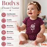 Pack 4 Bodys Manga Corta 100% Algodón Tedmimak Bebé Niña Violet