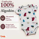 Pack 4 Bodys Manga Corta 100% Algodón Tedmimak Bebé Niño Forest