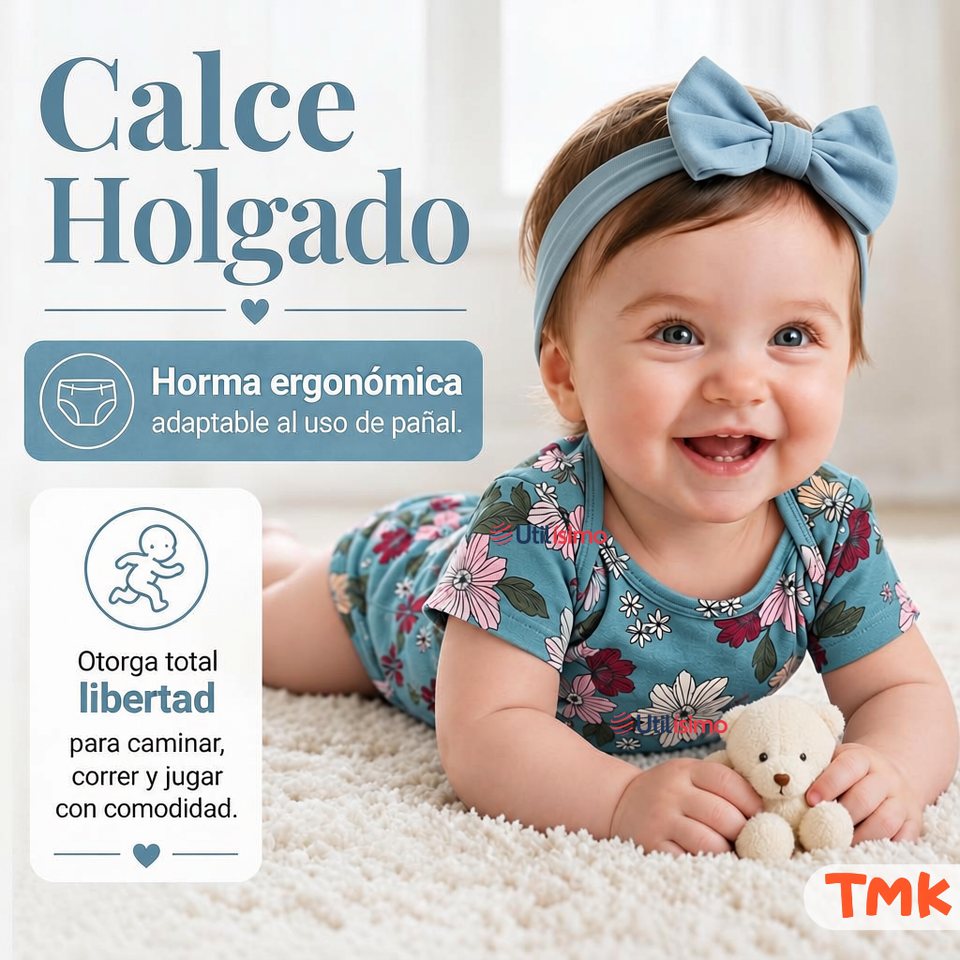 Pack 4 Bodys Manga Corta 100% Algodón Tedmimak Bebé Niña Flower