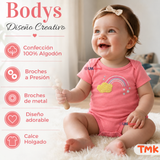 Pack 4 Bodys Manga Corta 100% Algodón Tedmimak Bebé Niña So Pink