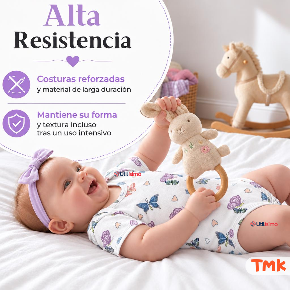 Pack 4 Bodys Manga Corta 100% Algodón Tedmimak Bebé Niña Purple