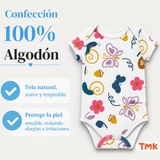 Pack 4 Bodys Manga Corta 100% Algodón Tedmimak Bebé Niña Butterfly