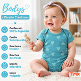 Pack 4 Bodys Manga Corta 100% Algodón Tedmimak Bebé Niña Butterfly