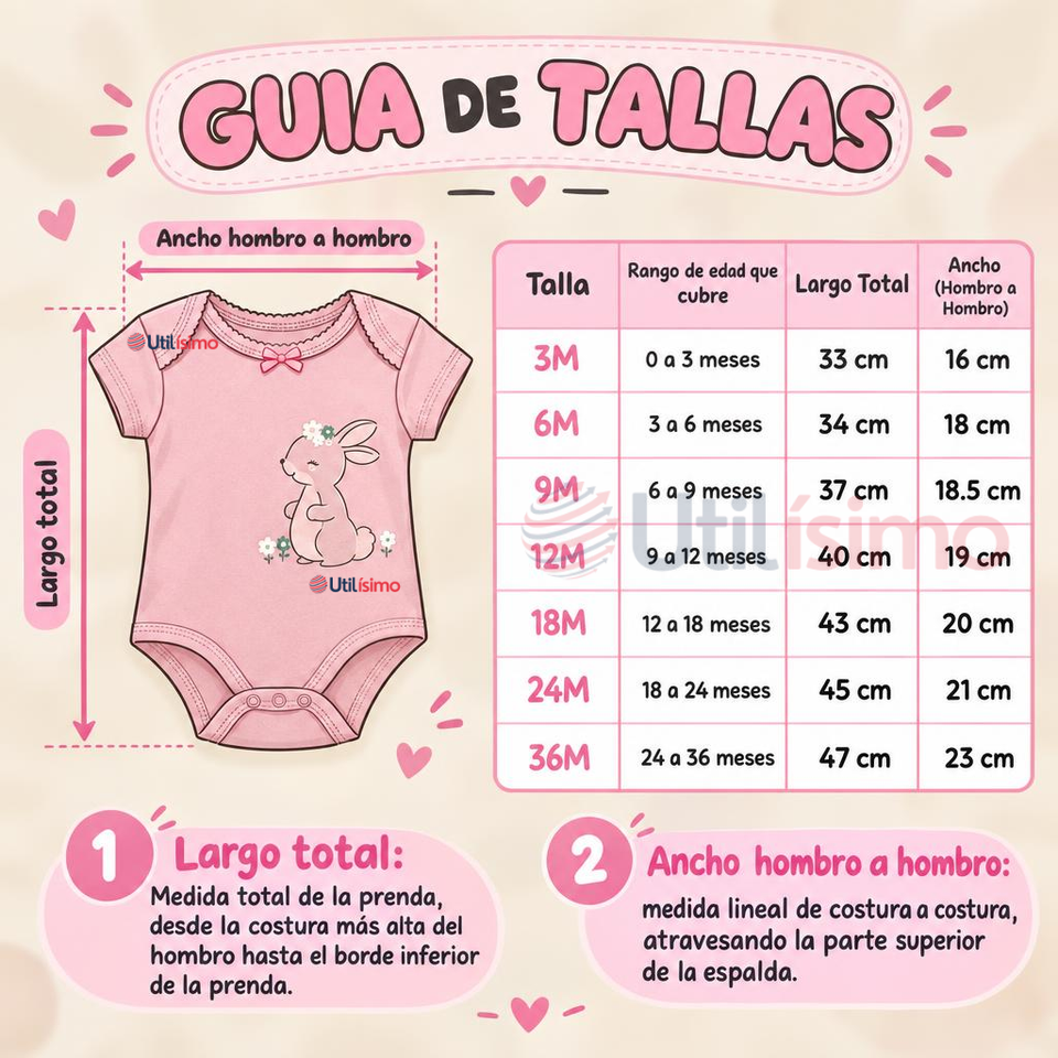 Pack 4 Bodys Manga Corta 100% Algodón Tedmimak Bebé Niña Baby Pink