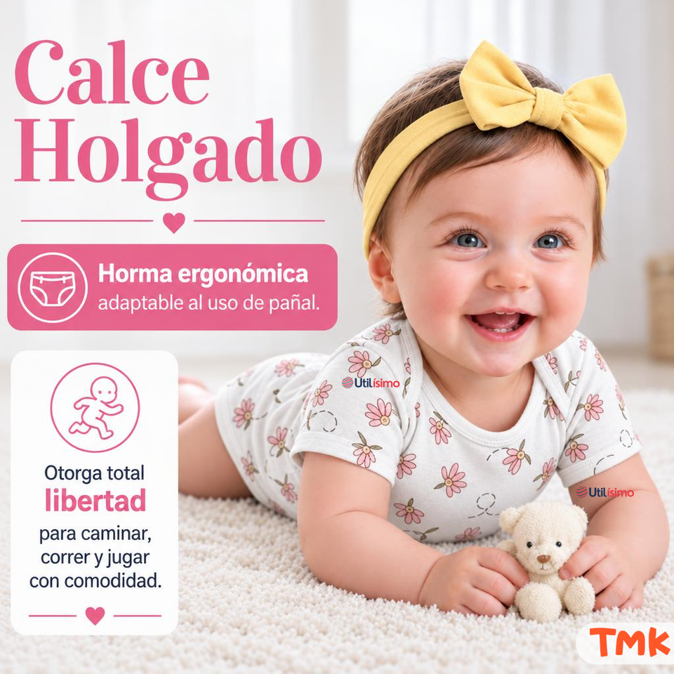 Pack 4 Bodys Manga Corta 100% Algodón Tedmimak Bebé Niña Baby Pink