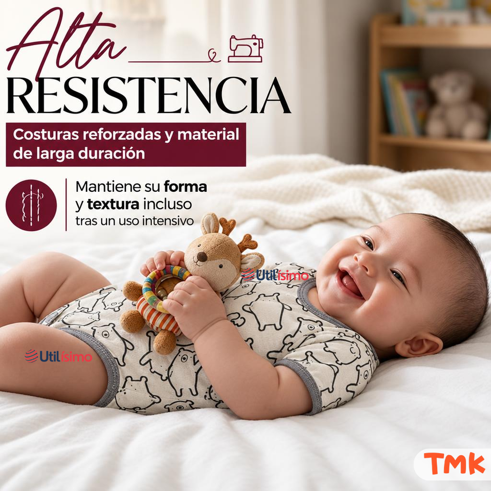 Pack 4 Bodys Manga Corta 100% Algodón Tedmimak Bebé Niño Bear