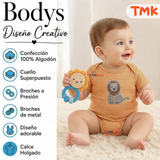 Pack 5 Bodys Manga Corta 100% Algodón Tedmimak bebé Niño Animals