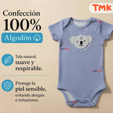 Pack 5 Bodys Manga Corta 100% Algodón Tedmimak bebé Niño Animals