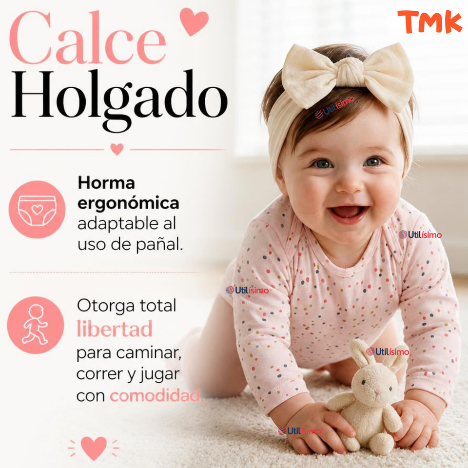 Pack 5 Bodys Manga Larga %100 Algodón Tedmimak Niña Baby Pink