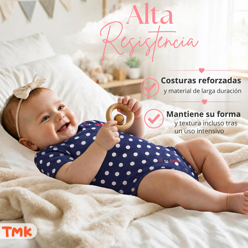 Pack 5 Bodys Manga Corta 100% Algodón Tedmimak Bebé Niña Tiny Animals