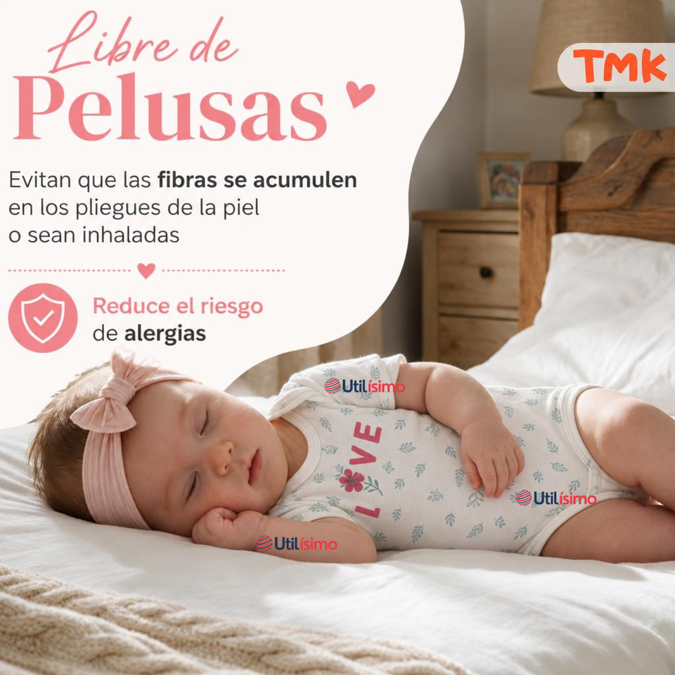 Pack 5 Bodys Manga Corta 100% Algodón Tedmimak Bebé Niña Flowers