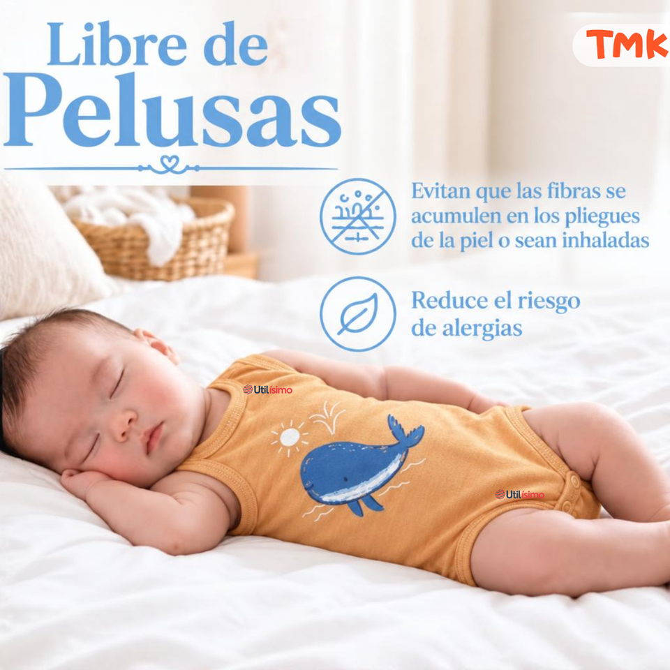 Pack 5 Bodys Sin Mangas 100% Algodón Tedmimak Bebé Niño Sun