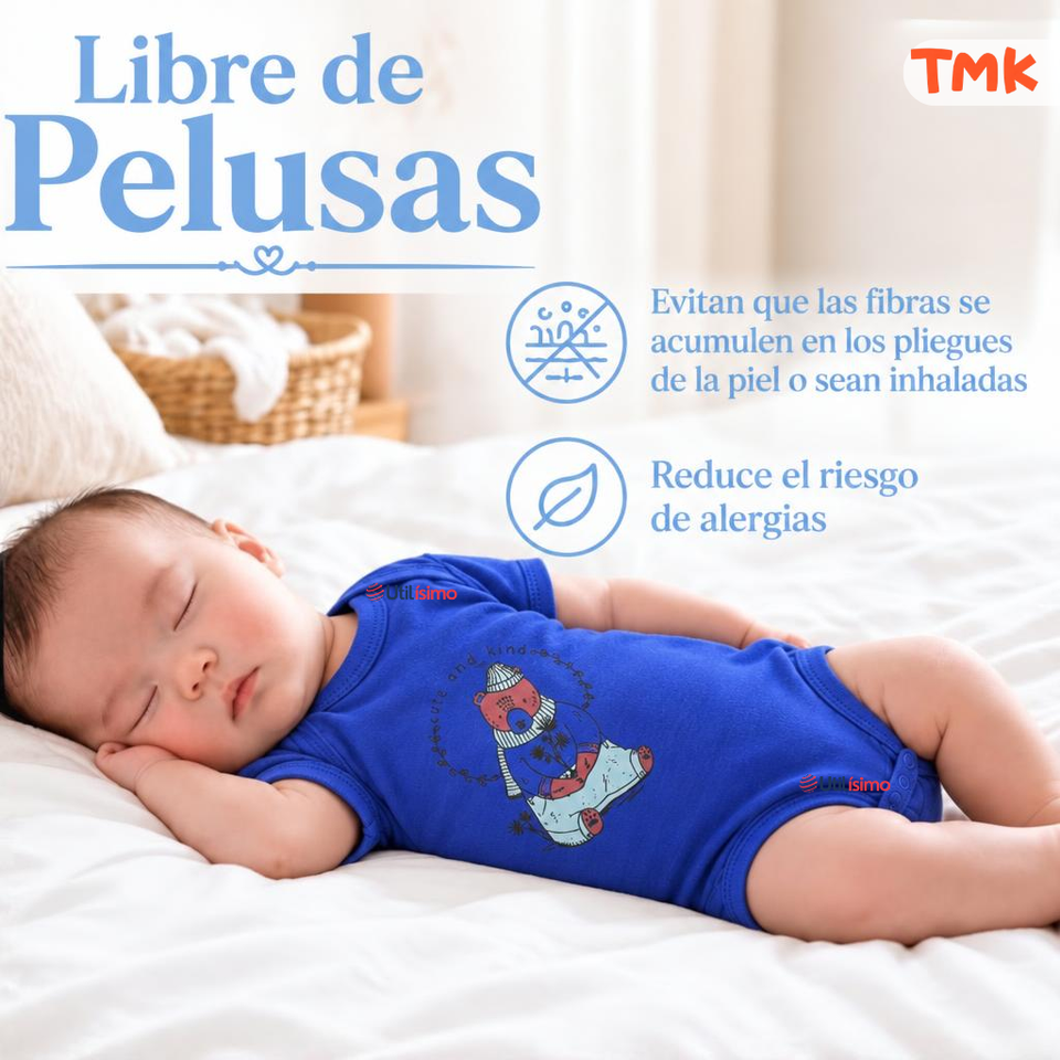 Pack 5 Bodys Manga Corta 100% Algodón Tedmimak Bebé Niño Bear
