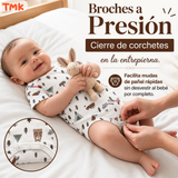Pack 5 Bodys Manga Corta 100% Algodón Tedmimak Bebé Niño Forest