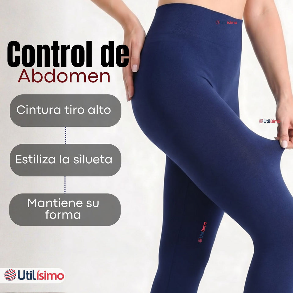 Calza Panty Con Chiporro Mujer Elasticada Azul Marino