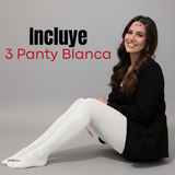 Pack 3 Pantys Semitransparentes Elasticadas Oficina Blanca