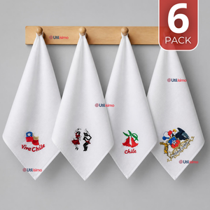 Pack 6 Pañuelos Baile Cueca 36cm Diseños Surtidos Algodón Fiestas Patrias