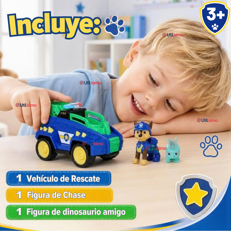 Paw Patrol Dino Movie Vehiculo Shase Juguete Infantil Niño