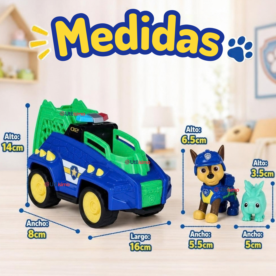 Paw Patrol Dino Movie Vehiculo Shase Juguete Infantil Niño