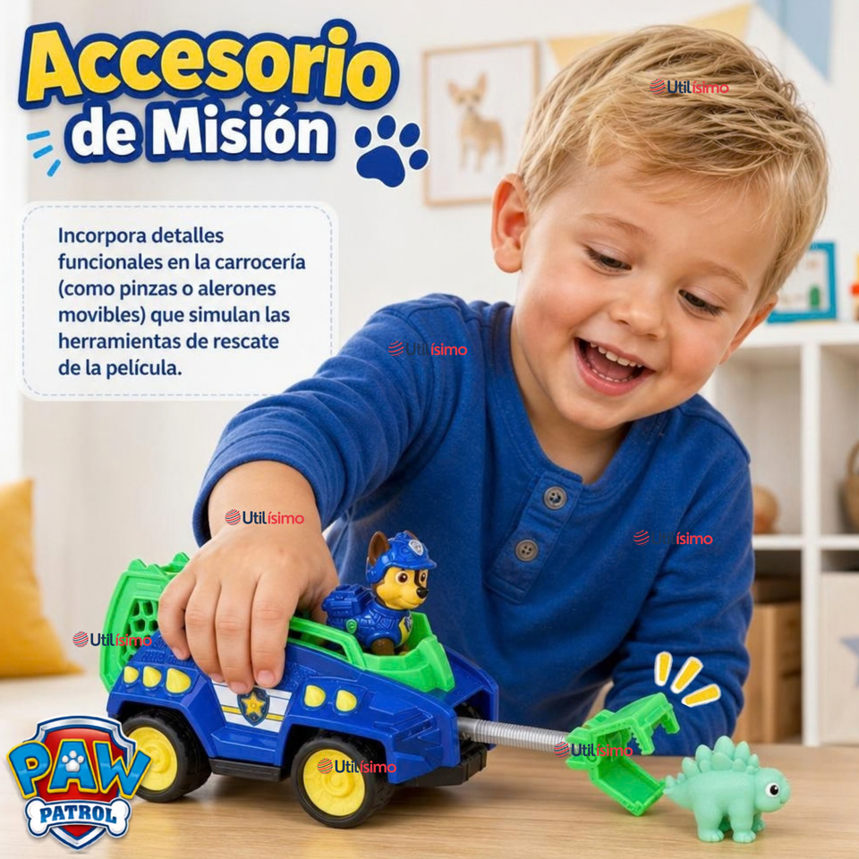 Paw Patrol Dino Movie Vehiculo Shase Juguete Infantil Niño