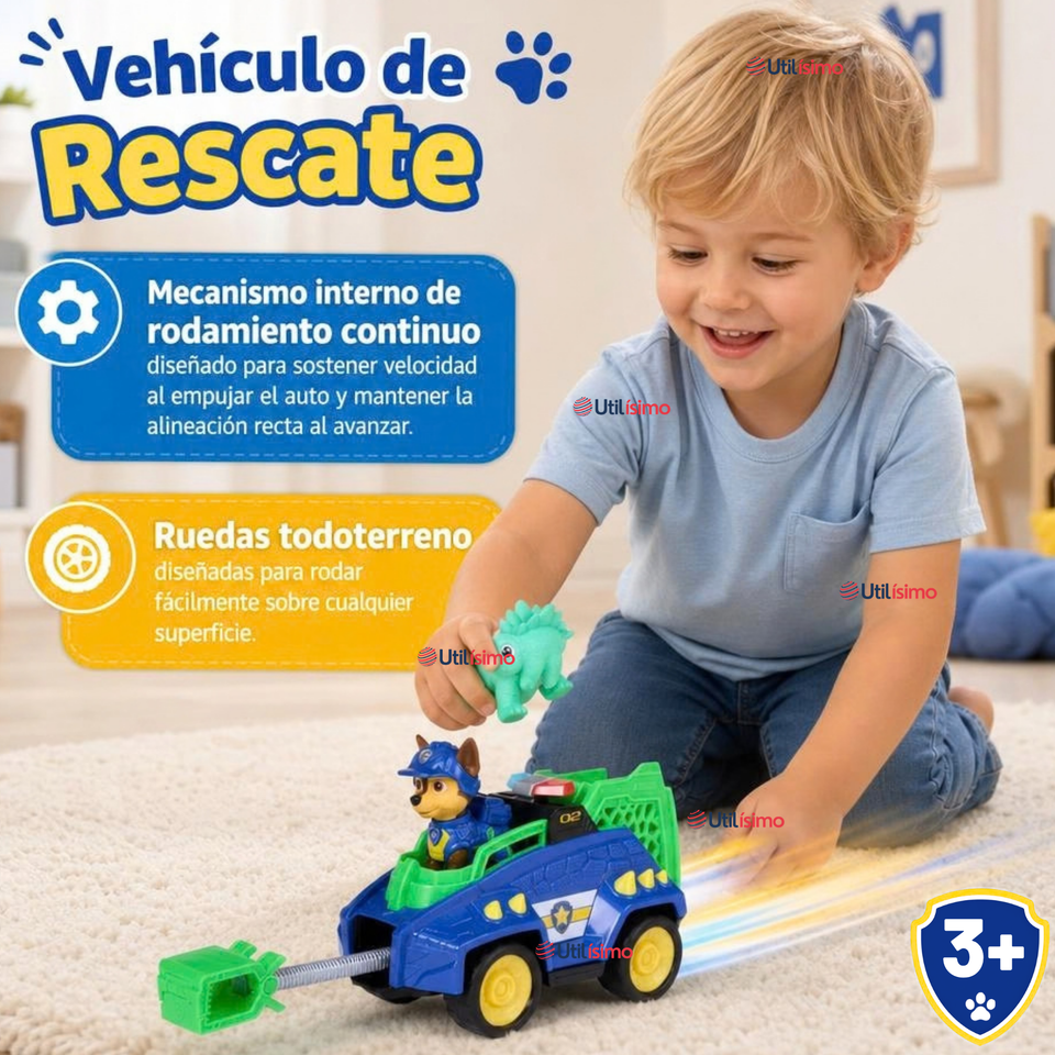 Paw Patrol Dino Movie Vehiculo Shase Juguete Infantil Niño