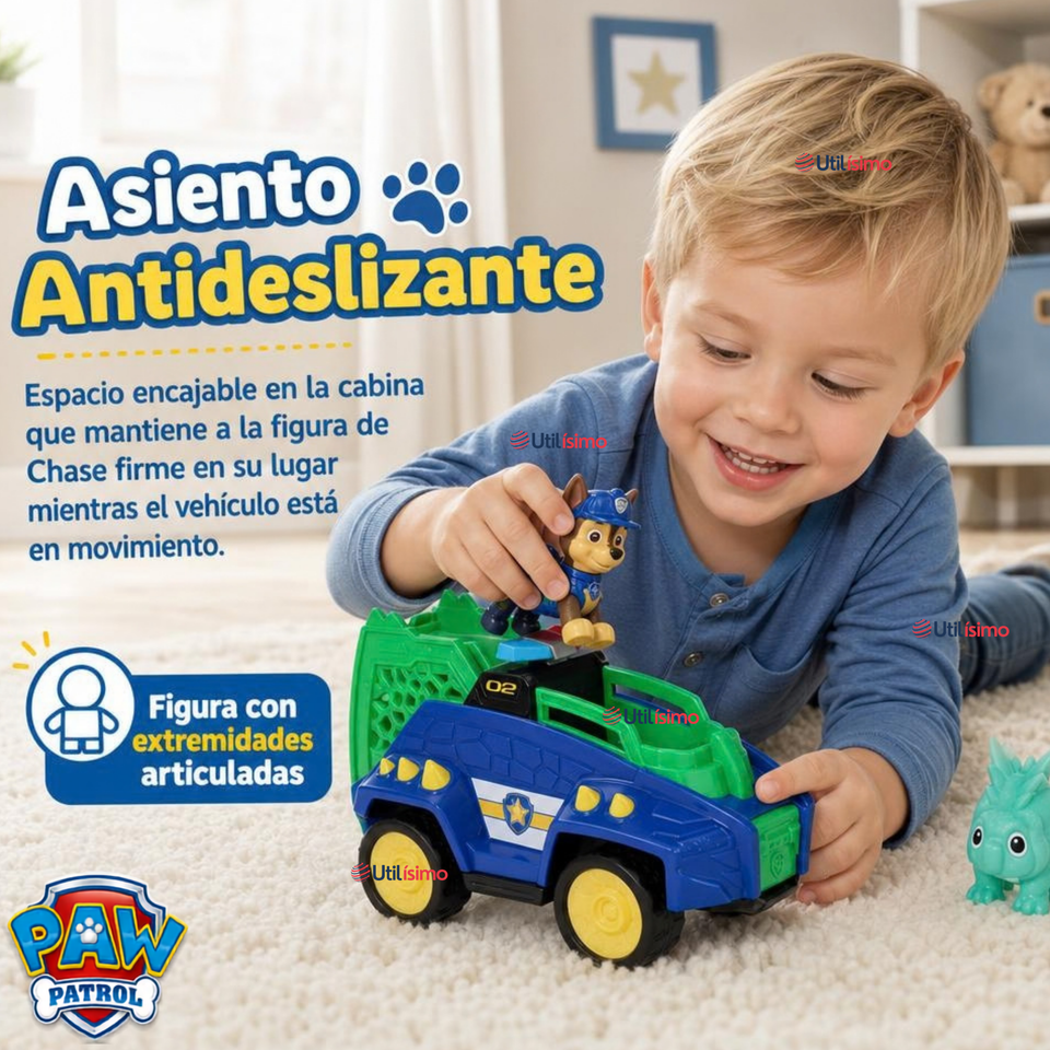 Paw Patrol Dino Movie Vehiculo Shase Juguete Infantil Niño