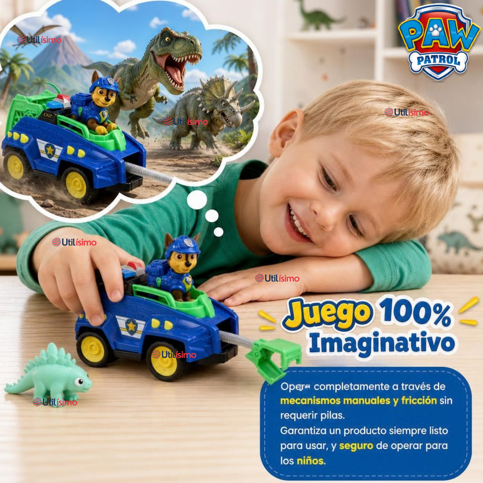 Paw Patrol Dino Movie Vehiculo Shase Juguete Infantil Niño