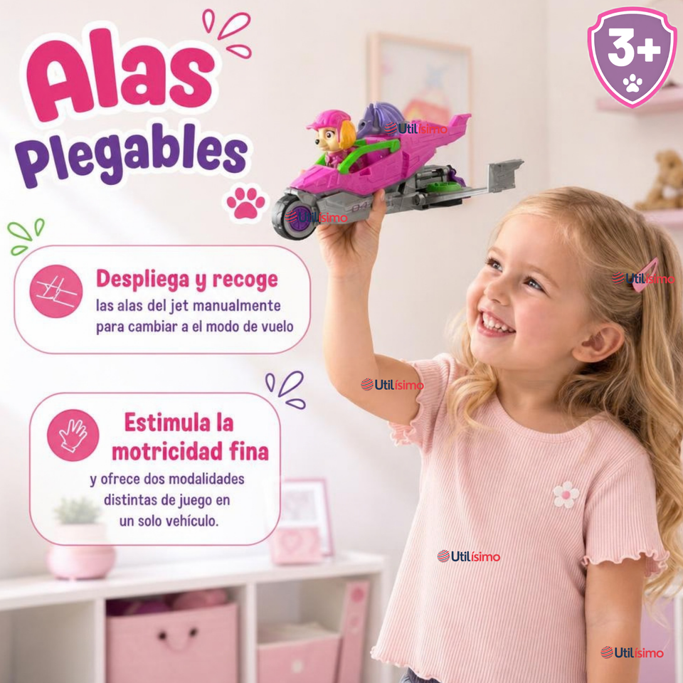 Paw Patrol Dino Movie Vehiculo Skye Juguete Infantil Niña