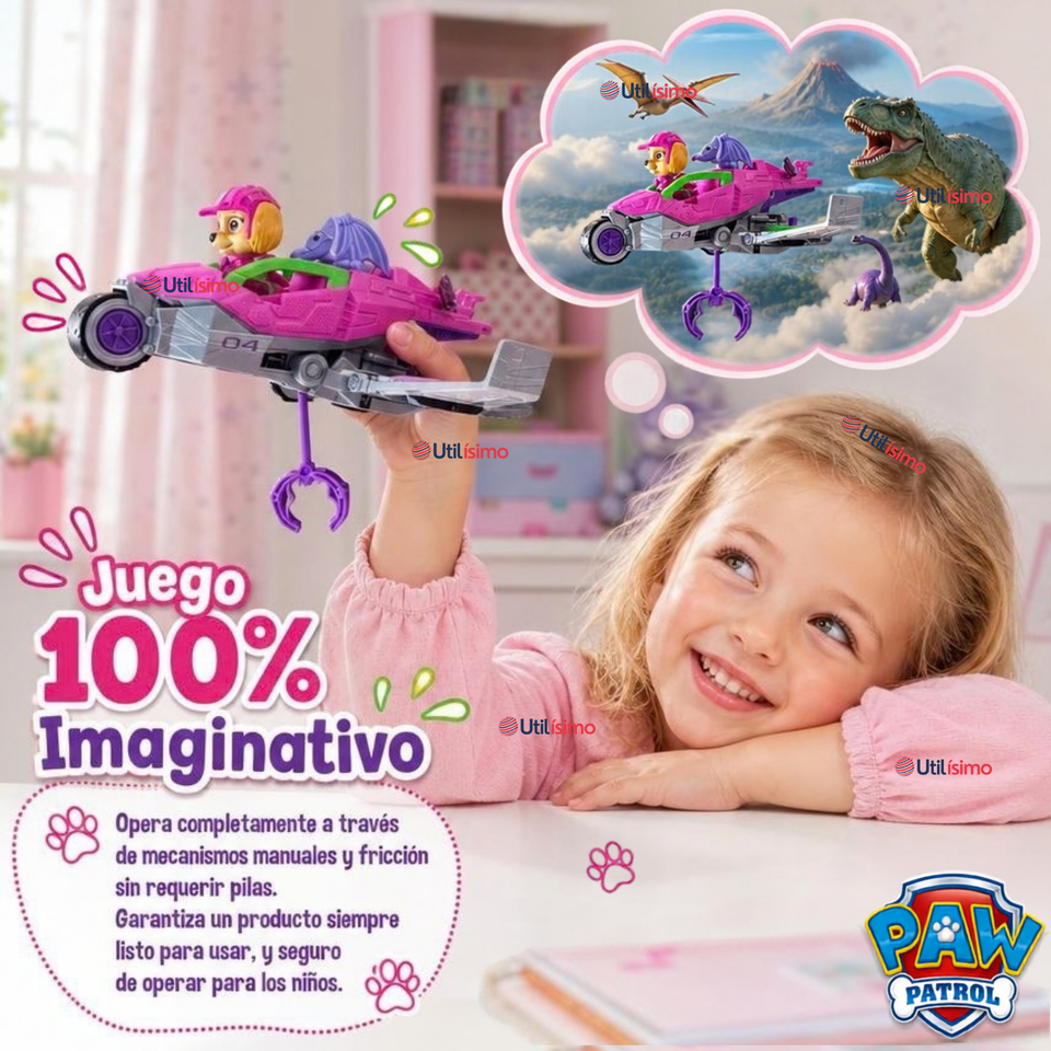 Paw Patrol Dino Movie Vehiculo Skye Juguete Infantil Niña