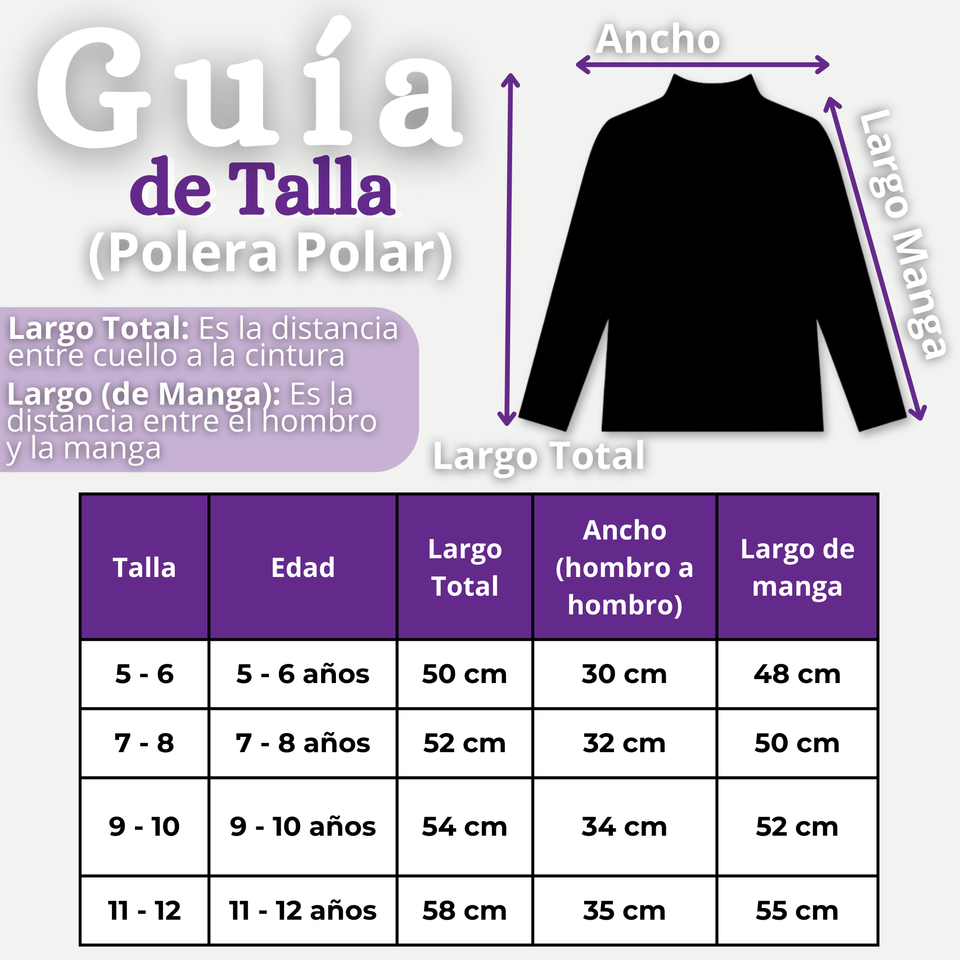 Pack 3 Poleras Camisetas Polar Lila Primera Capa Cuello Beatle Manga Larga Niña