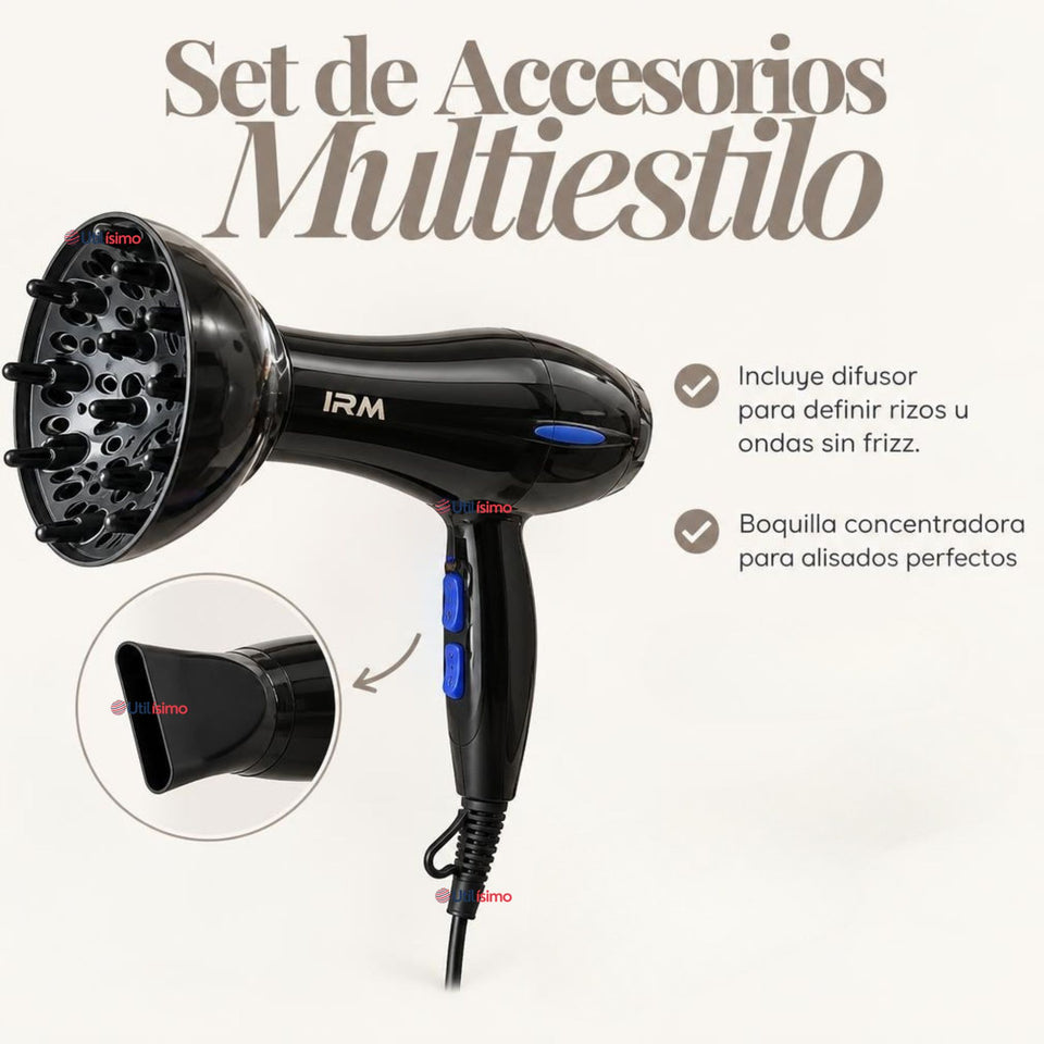 Secador De Cabello Profesional Voluminizador 3500W Potencia y Estilo Con Difusor