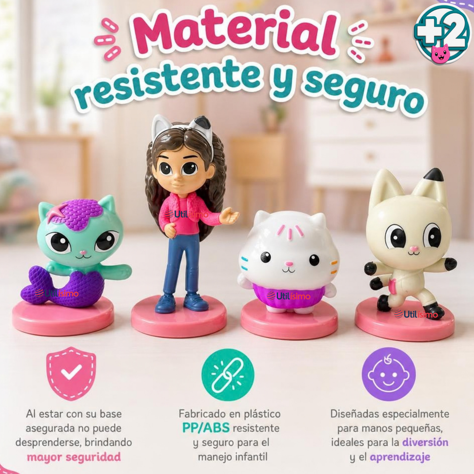 Set de 4 Mini Figuras Gabby's Dollhouse Juguete Infantil Niña
