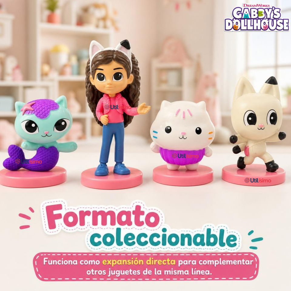 Set de 4 Mini Figuras Gabby's Dollhouse Juguete Infantil Niña