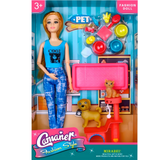 Set de Muñeca Estilo Barbie Con Mascota Y Accesorios Niña