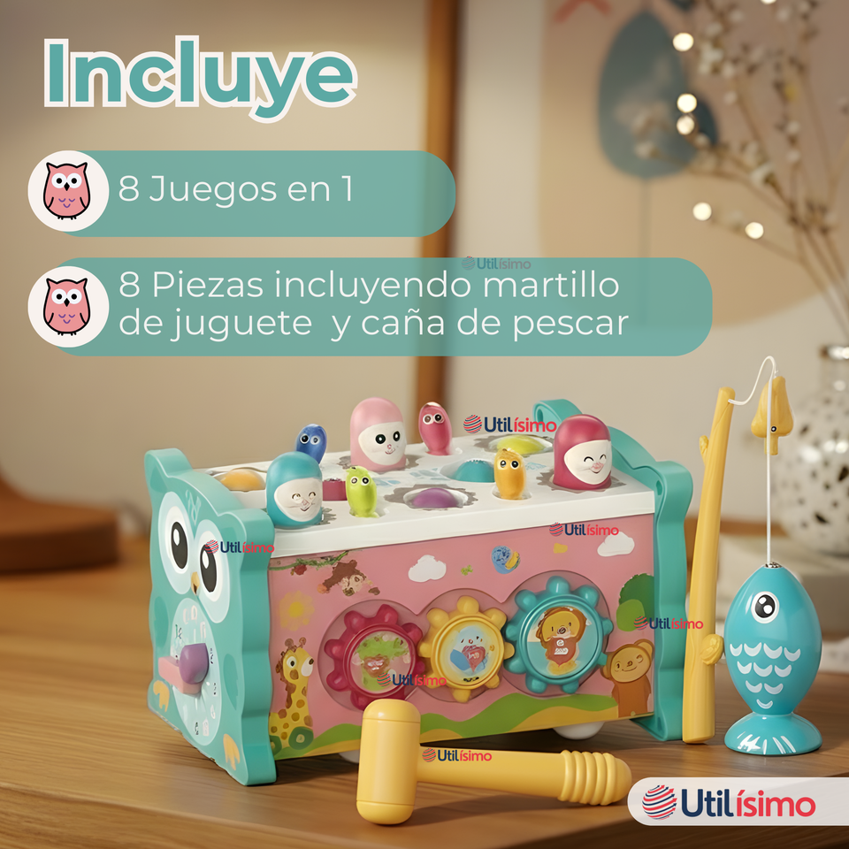 Juguete Tablero Multifuncional 8 En 1 Bebé Niño Niña Montessori