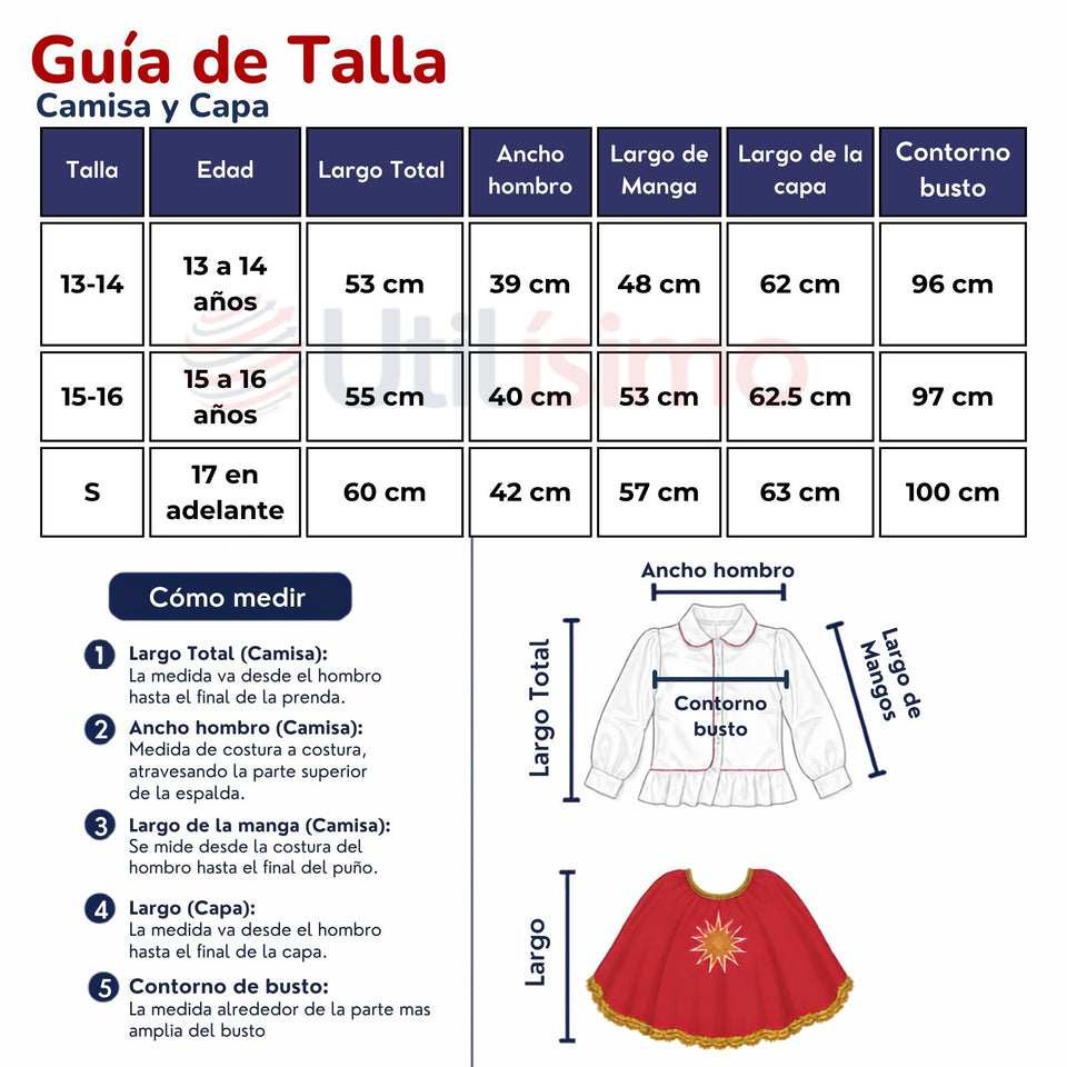 Traje Tirana Diablada Rojo 3 Piezas Juvenil Baile Típico Fiestas Patrias
