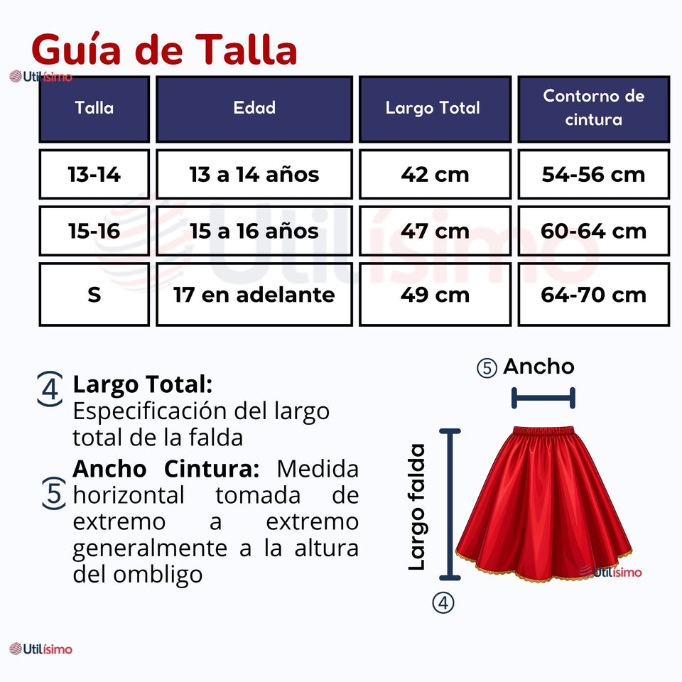 Traje Tirana Diablada Rojo 3 Piezas Juvenil Baile Típico Fiestas Patrias