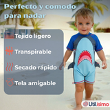 Traje de baño Enterito Con Cremallera Niño de 2 a 6 años Blue Shark