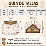 Traje Pascuense Típico Blanco Con Plumas 3 Piezas Juvenil Rapa Nui Fiestas Patrias
