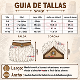Traje Pascuense Típico Blanco Con Plumas 3 Piezas Niña Rapa Nui Fiestas Patrias
