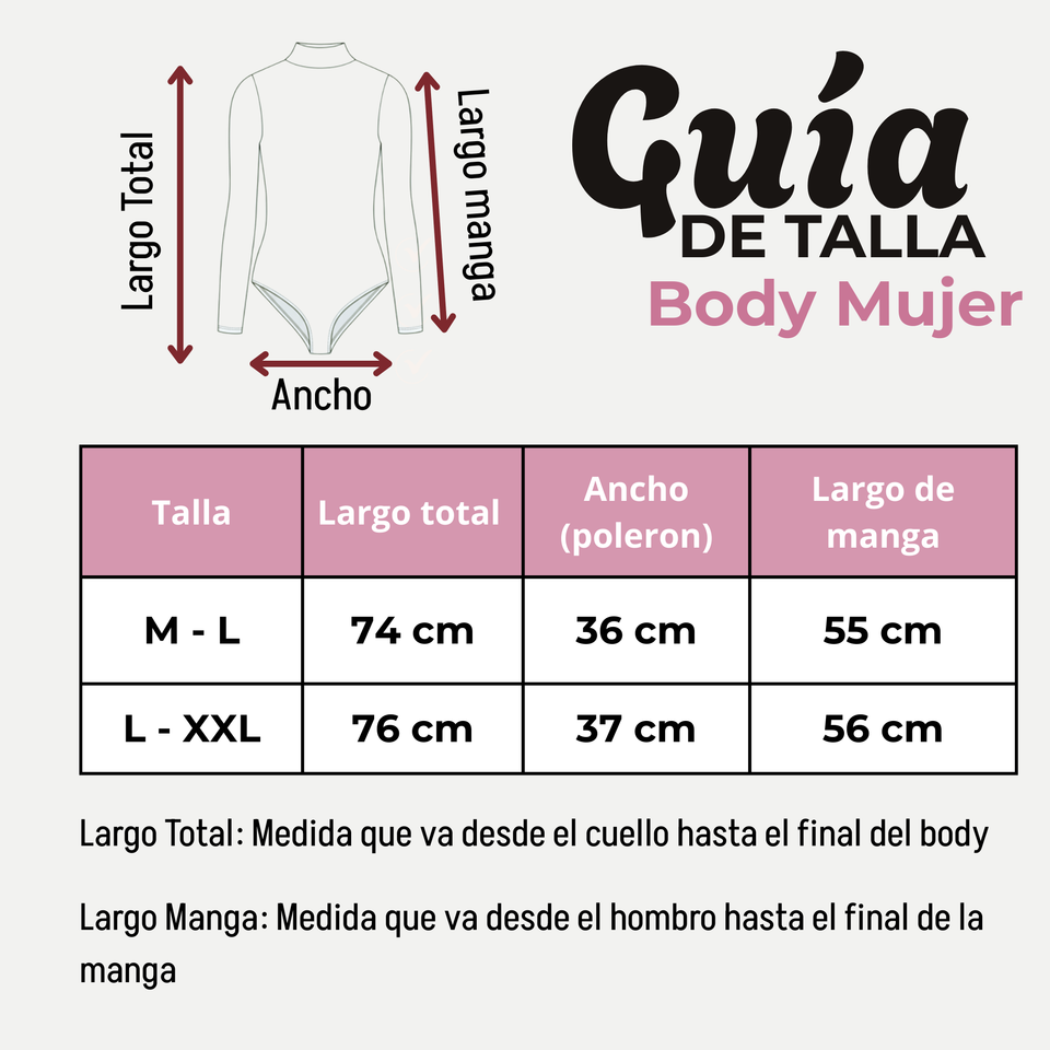 Pack 6 Bodys Manga Larga Bambú Cuello Alto Beatle Mujer Colores Surtidos