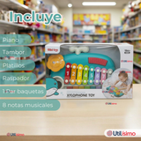 Juguete Xilófono Piano 5 en 1 Bebé Niña Niño Interactivo Notas Multicolor