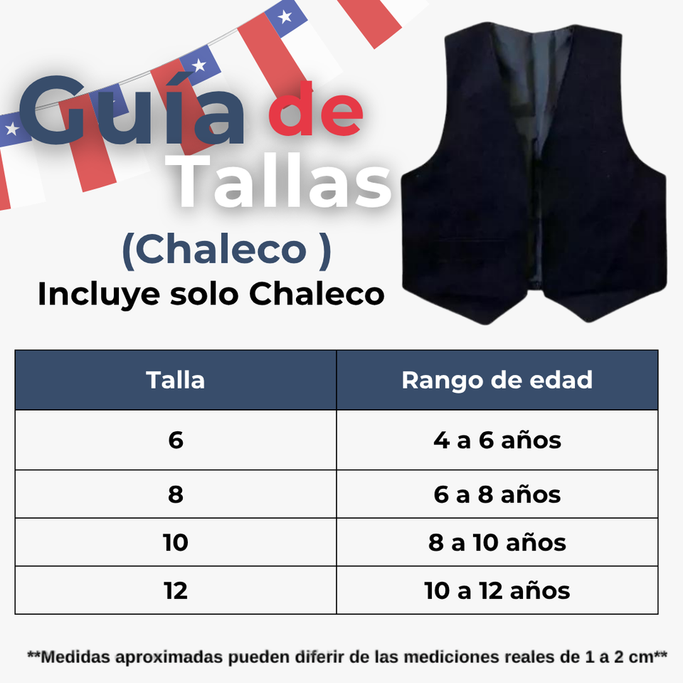 Chaleco Bolero Nortino Niño Fiestas Patrias Negro